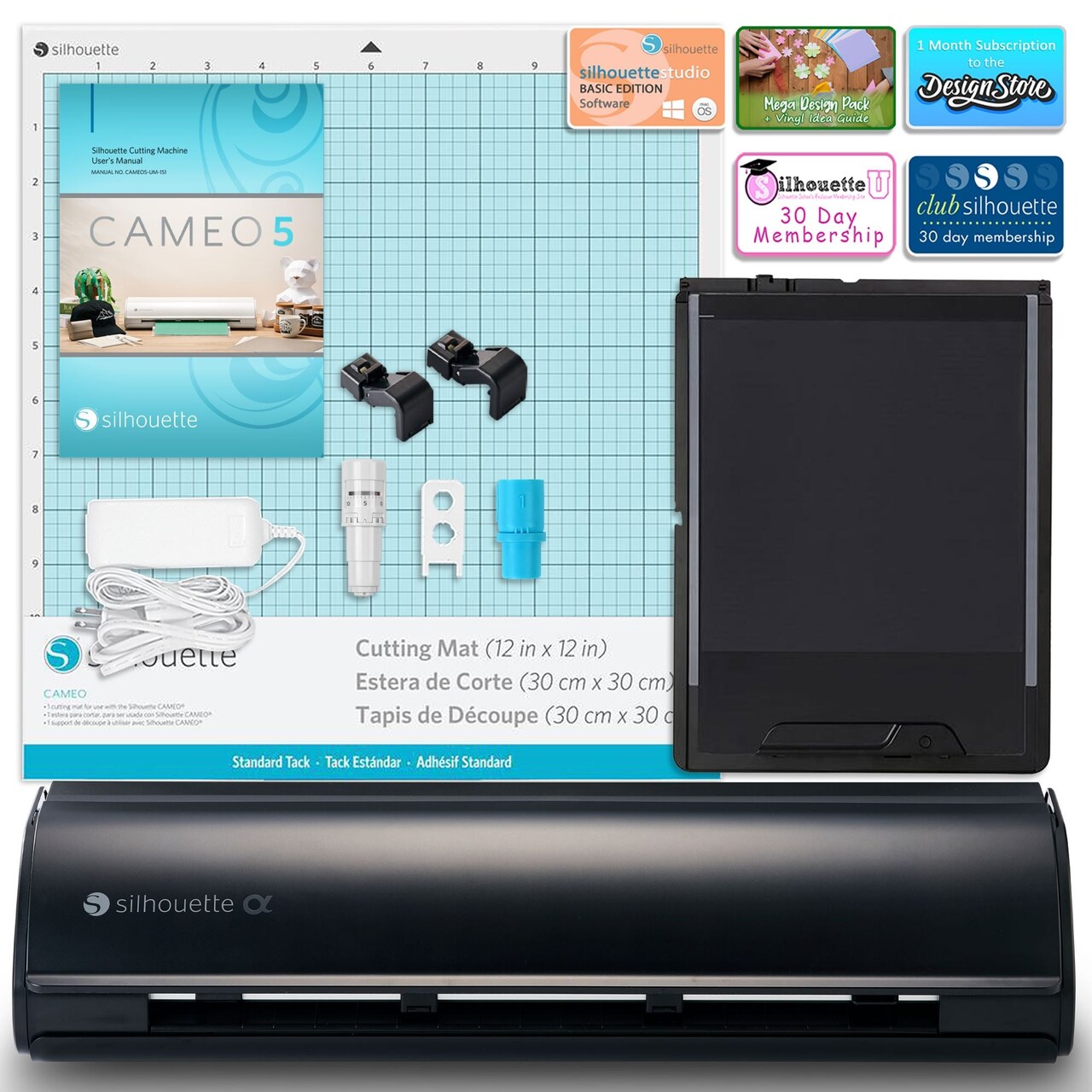 Silhouette Black Cameo 5α Alpha with Electrostatic Grip Mat Attachment
